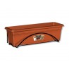Jardinera 50x20 cm + plato integrado + soporte